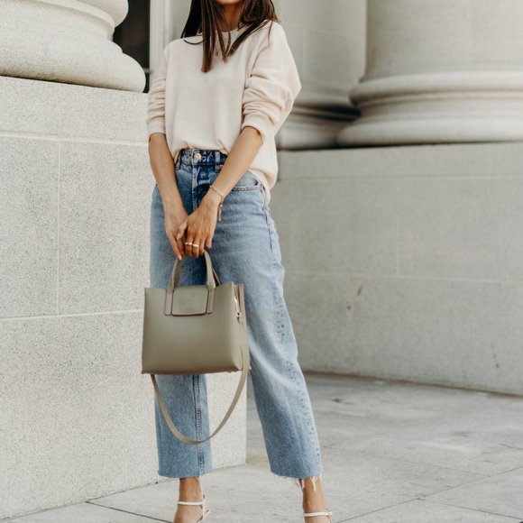 😍The Stella Genuine Leather Satchel Bag - Chalk - Picture 11 of 11